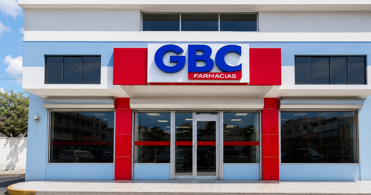 Fachada de Farmacia GBC · Santiago XVI – Rafey