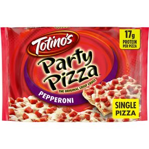 Pizza fiesta de pepperoni Totino's, 17 g de proteína, borde delgado, congelada