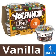 Yogur de vainilla bajo en grasa YoCrunch con Mini M&Ms, 4 oz, 4 unidades