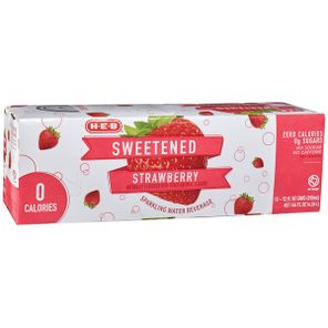 H-E-B Strawberry Sweetened Sparkling Water