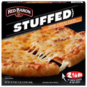 Pizza congelada de cuatro quesos con borde relleno Red Baron