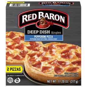 Pizzas individuales de pepperoni estilo deep dish Red Baron