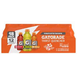 Gatorade Thirst Quencher, Lemon Lime, Fruit Punch, Orange, 18 Pack